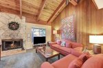 Living Room has a Wood Fireplace